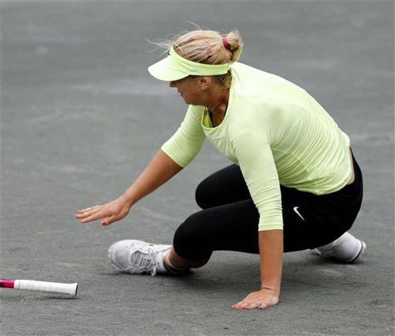Sabine Lisicki Twists Her Left Ankle at the 2009 US Open